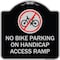 Signmission No Bike Parking on Handicap Access Ramp Heavy-Gauge Aluminum Sign, 18" x 18", BS-1818-23855 A-DES-BS-1818-23855 - alternate 1